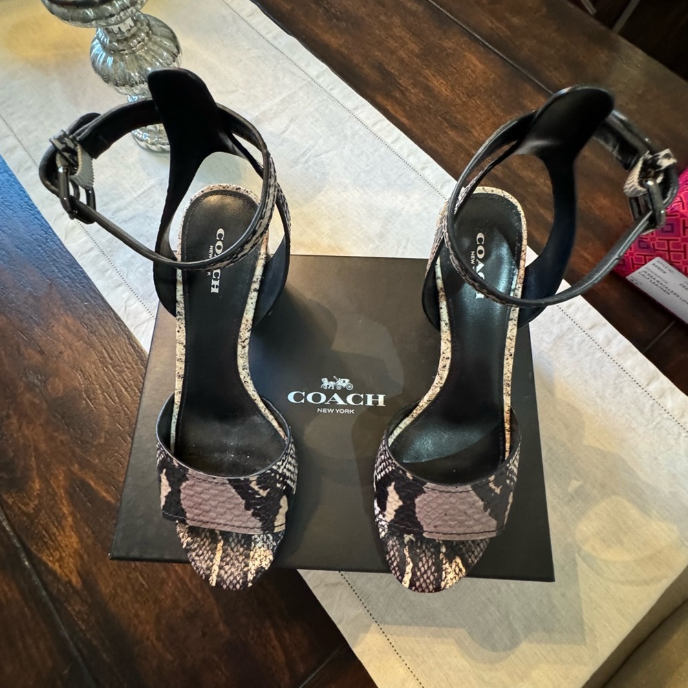 Coach sandals/heels. Size 8. Python print